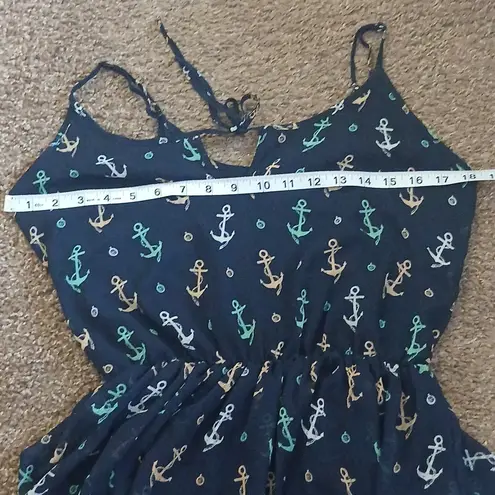 Maison Jules Nautical Anchor Print Maxi Dress Size Medium