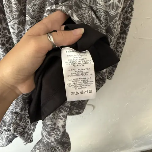 Sea Gypsies Dress Womens Medium Long Sleeve Boho Mini Ruffle Hem Tie Back