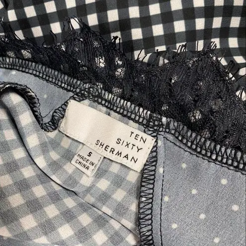 Ten Sixty Sherman 🛍️ Black White Spaghetti Straps Lace Trim Camisole Sz S NWOT - Image 8