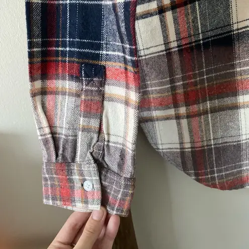 Panache NWOT Apparel Blue Red Plaid Cabincore 100% Cotton Button Down Size S