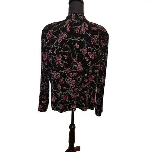 XScape Black Floral Glitter Open Jacket Women’s Evening Blazer