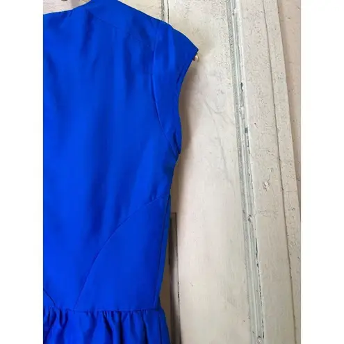 Mossimo womens crew neck cap sleeve cobalt blue skater dress NWT XS