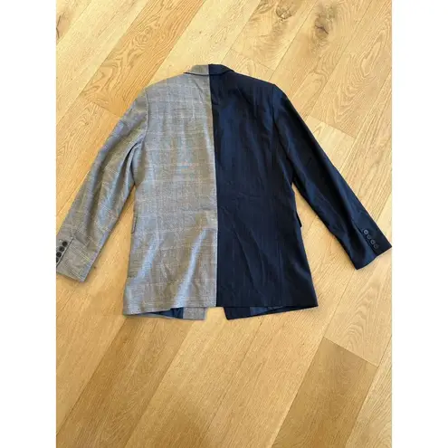 Frame  Le Mix Oversized Blazer in Navy & Gray - NWT