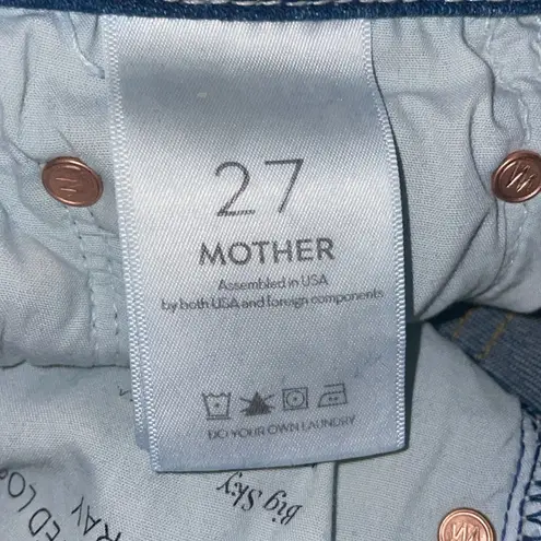 MOTHER Women’s Sz 27 High Waisted Looker Ankle Fray in Big Sky Blue