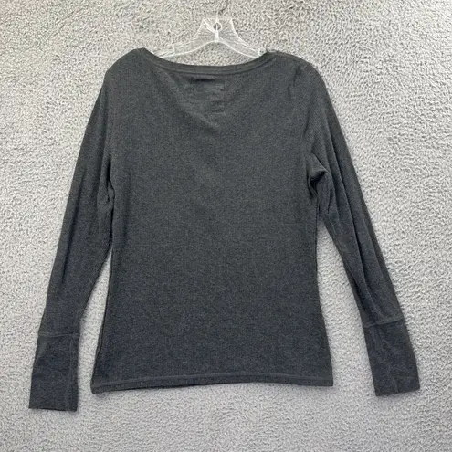 Y2K Aeropostale Long Sleeve Henley Shirt Bella Swan Elena Gilbert Grunge W XL Gray
