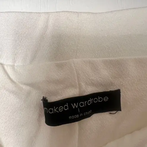 Naked Wardrobe Womens Ankle Leggings High Waist Pull On Stretch White Size Large