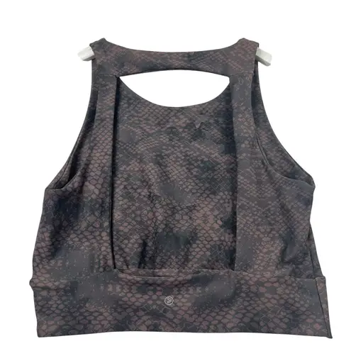 Saavi Snakeskin Open Back Sports Bra 3XL Animal Print Wide Strap Workout Fitness Brown Size undefined