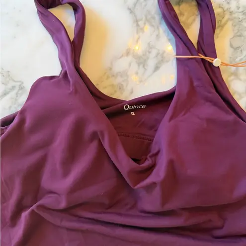 Quince NWT Women's V Neck Burgundy Sports Bra Sz XL