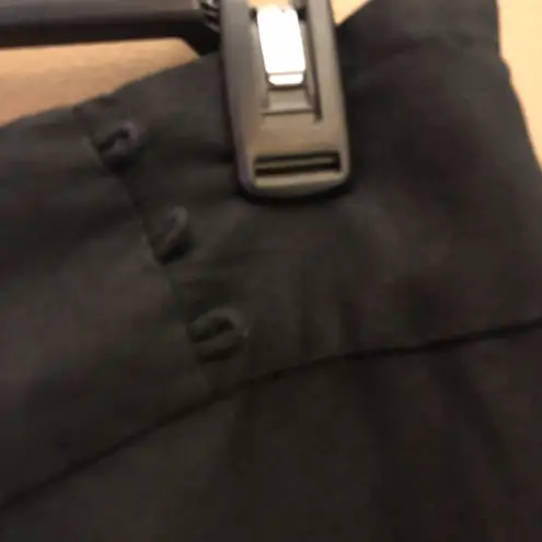 August Silk Sportswear Linen Blend Cropped Wide Leg Culotte Pants Black 8