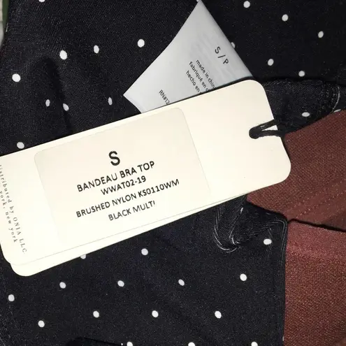 We Wore What NEW Women's Size Small Dotted Black Bandeau Athletic Crop Top