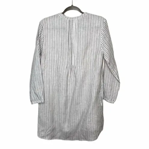 Roller Rabbit Linen Dress Striped Black White XS