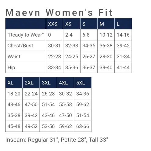 Maevn Core Women's Seamless Scrub Pants Style 9006 Size Medium Tall Blue