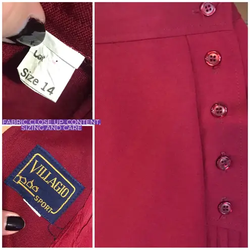 Villagio VINTAGE CIRCA 1970'S SPORT RED SKIRT & BLAZER SUIT (14)