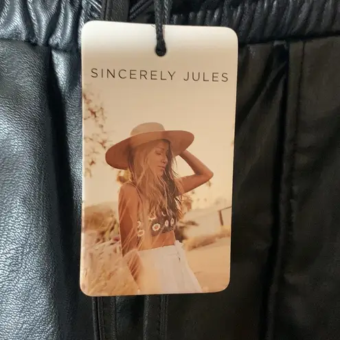 Sincerely Jules Black Faux Leather Shorts Size M Size M