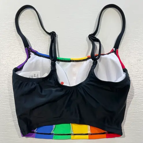Salt + Cove New Rainbow Stripe Bikini Top Jenna Colorblock Cropped Top Size XS - Image 6
