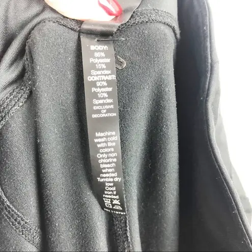 Lukka Lux Faux Leather detail Activewear Athletic Black Leggings Size XS