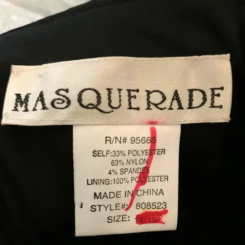 Masquerade Black Strapless 90s Y2K Cocktail Dress Hoco 14/15 Bubble Hem Rosettes