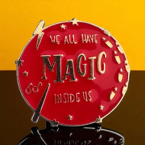WE ALL HAVE MAGIC INSIDE US Harry Potter Magic Enamel Pin NEW NWOT Red