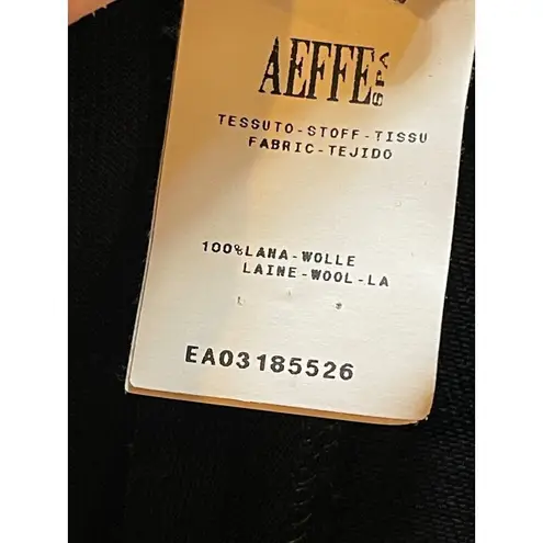 Moschino Black Wool Flat Front Wide Leg Trouser Pants Size 8