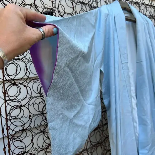 Vintage blue Asian box sleeve kaftan monk robe purple ombré Size L