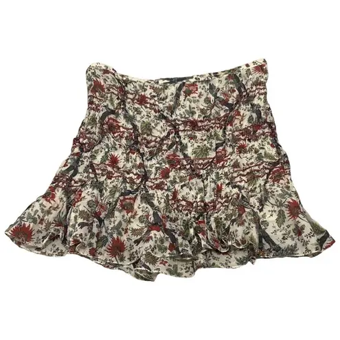 Max Studio XS  Coastal Chic Vintage Red Bird and Flowered Skirt