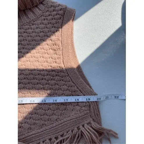 T4 Nomad Morgan Carper Pink Fringe Turtleneck Sleeveless Sweater Dress Size L Size L