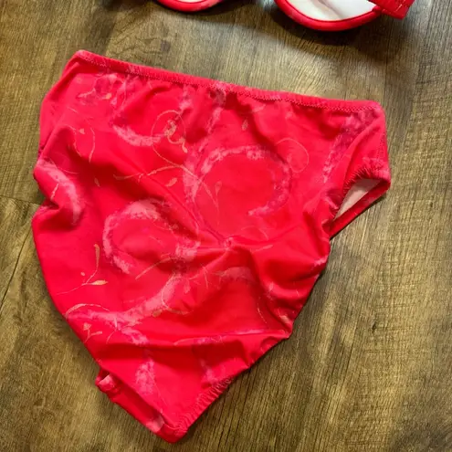 Tara Grinna Womens Bikini Set Sz 10 / 36B/C Red Gold High Cut