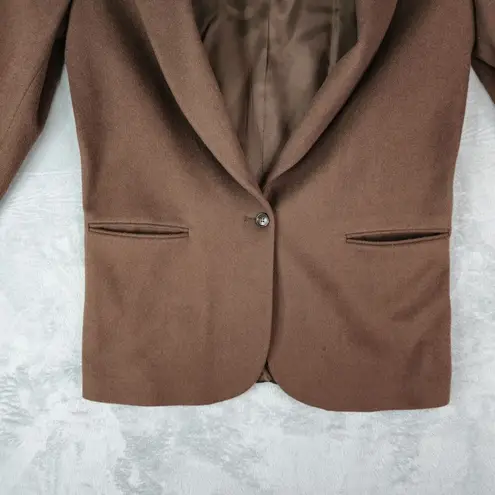 L.L.Bean Vintage  Blazer Jacket Womens 12R Brown Wool Single Button Made In USA thumbnail 5