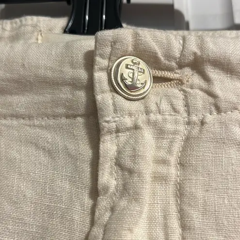 L'Agence L’AGENCE Henderson High Rise Crop Wide Leg 100% Linen Pants in Oat Color Size 30