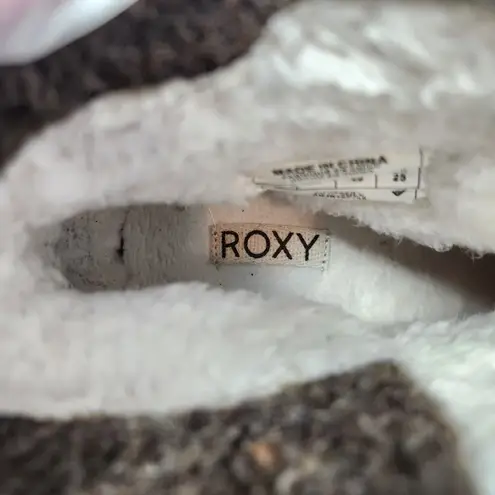 Roxy  Dakota Faux Fur Comfort Knit Leather Ankle Boots Dark Gray Size 8 - Image 10