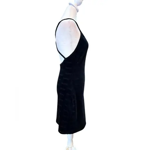 SKIMS Logo Velour Slip Dress in Onyx Black Size Large