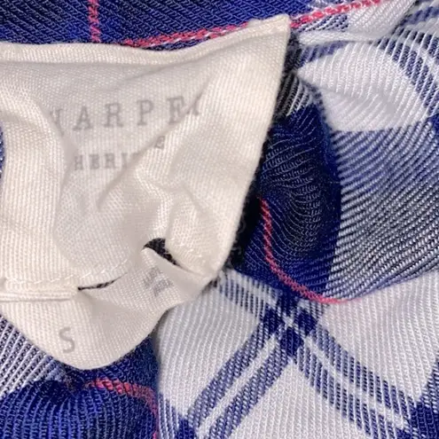 Harper  blue plaid shirt size small - Image 5