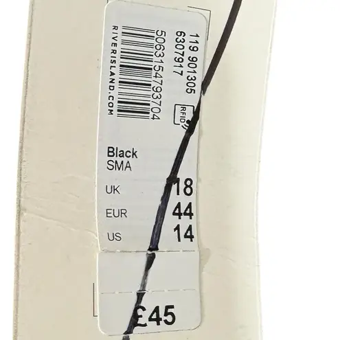 River Island Black Faux Leather Belted Midi Skirt Women's US 14 L