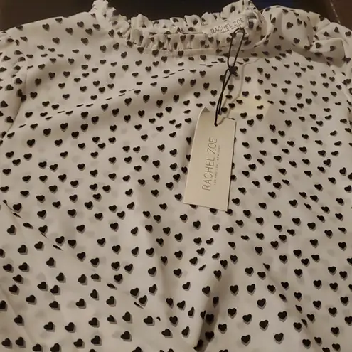 Rachel Zoe  CLASSIC BLACK HEART BUTTON DOWN