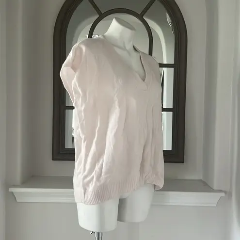 Cashmere Oversized Short Sleeve Sweater from C by Bloomingdale's Size S NWT $188 Pink