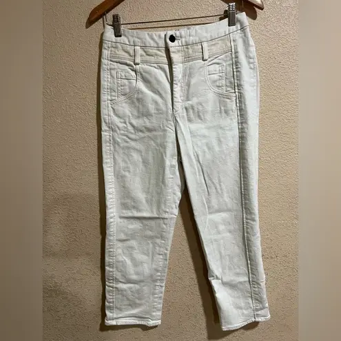 Colovos high rise white cream straight leg ankle jeans 27