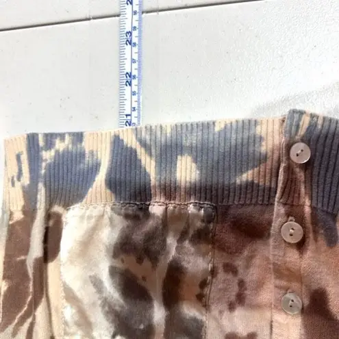 Sundance Tie Dye Cardigan Tan Brown Cotton Size Medium