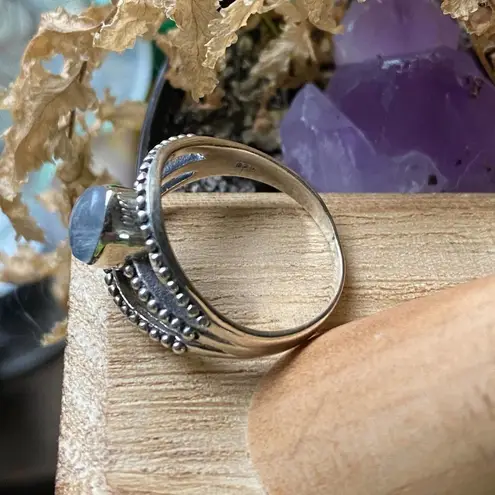 Sterling Silver Moonstone Ring Size 9