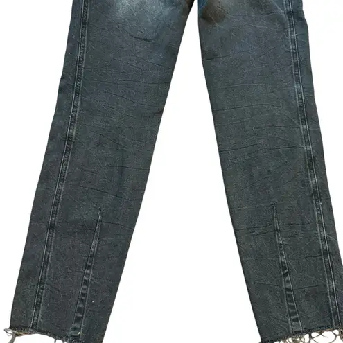 Pilcro and the Letterpress Pilcro Black High-Rise Slim Jeans Raw Hem Size 25