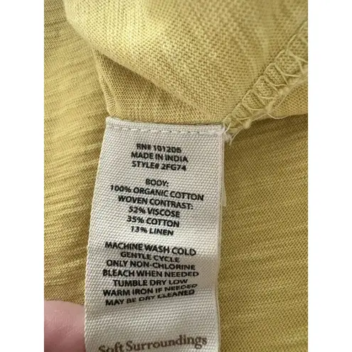 Soft Surroundings Hoodie Tunic Size L Heather Yellow Pullover Light Sustainable