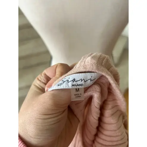 Sioni Light Blush Pink Feather Trim Cap Sleeve Tank Top Size M