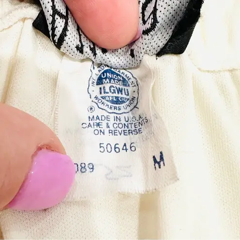 Vintage Allisia Drop Waist Cream Navy Bows Ribbons Printed Pleated Skirt Blue Size M