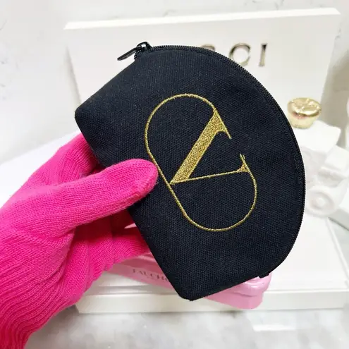 Valentino Garavani Authentic Rare Vintage Mini V Logo Cosmetic Bag / Pouch