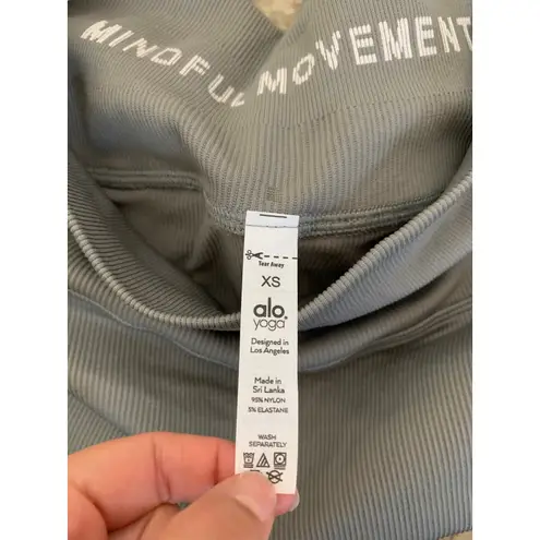 Alo seamless high waisted ribbed legging sterling size XS NEW Gray