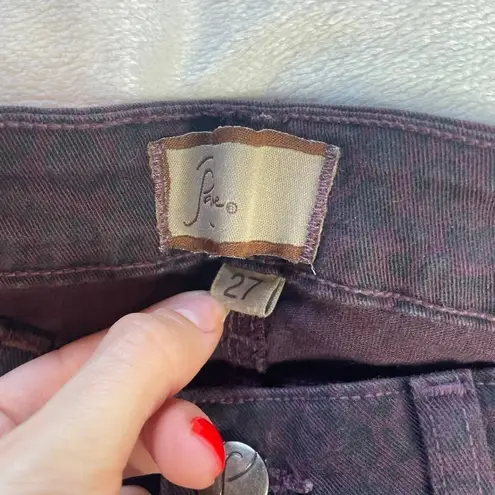 Paige  27 Leopard Cheetah Purple Peg Skinny Jeans Punk‎ Alt Mob Wife