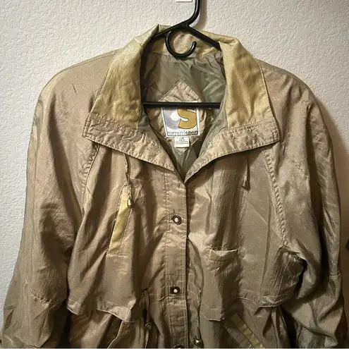 CurrentSeen 80's Vintage Anorak Gold Windbreaker Jacket LARGE