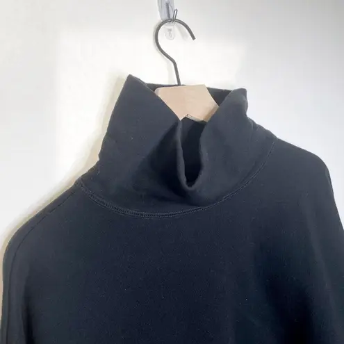 Tkees  Raw Edge Turtleneck Sweatshirt Cotton Terry Oversized Black Size 0/1 US 4