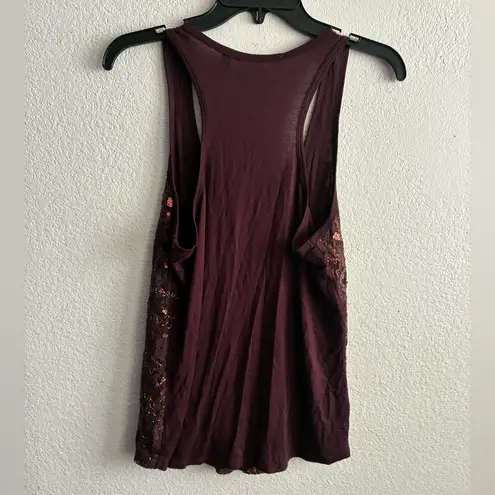 BKE Boutique Brown & Copper Lace/Sequins Tank M