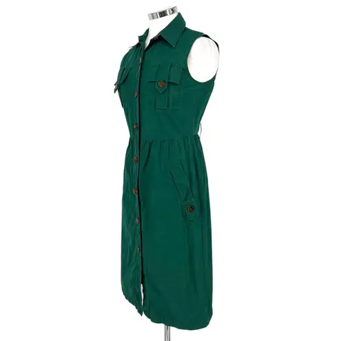 Derek Lam Kelly Utility Shirt Knee Length Dress Green Size 4