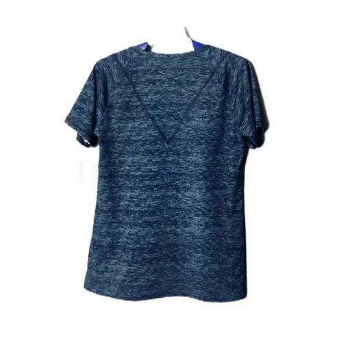 Natori N Power Size Small Shirt Athleisure Heather Blue V Neck Short Sleeve NEW